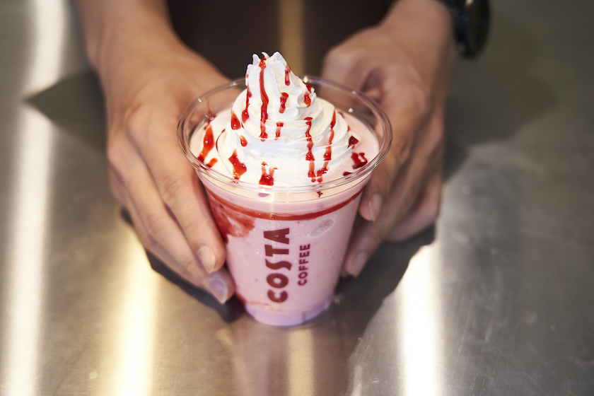 コスタコーヒーの「ストロベリー＆クリームフロスティーノ」
