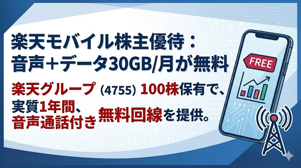 2026年6月最新】楽天グループ株主優待で楽天モバイルが最大1年無料｜6