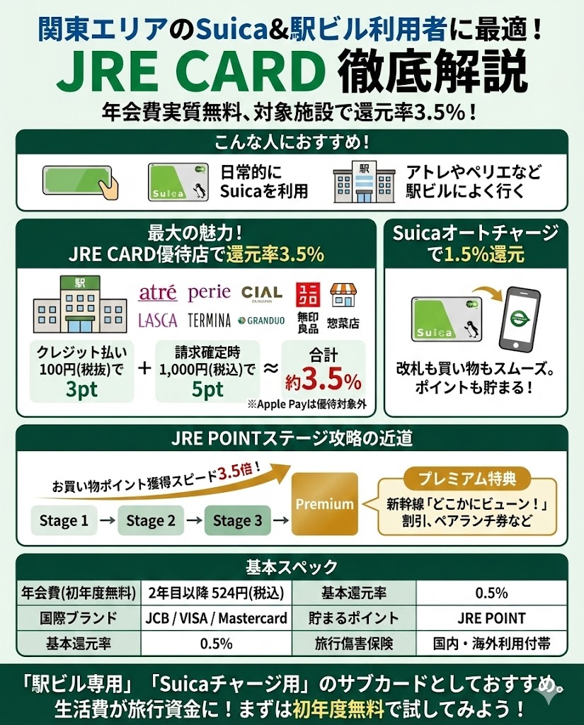 JRE CARDはお得なサブカード アトレ・ペリエで3.5%還元の実力と注意点を徹底解説 - ポイント投資の攻略ブログ