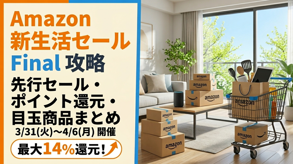 Amazon新生活セール Final 2026完全ガイド｜先行セール・ポイント還元 