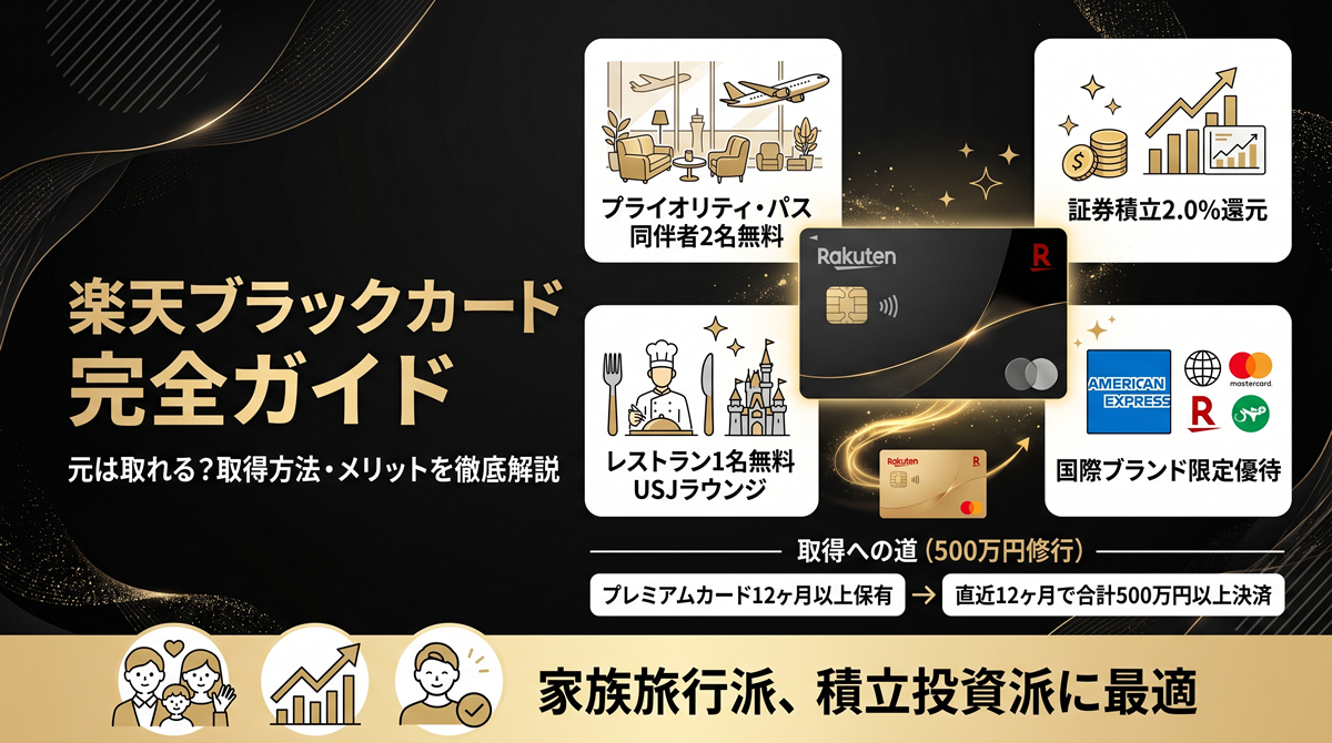 楽天ブラックカードの申込条件は？500万円修行とメリット・デメリット