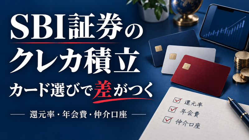 SBI証券クレカ積立のおすすめカード比較|三井住友以外・仲介口座のデメリットも解説