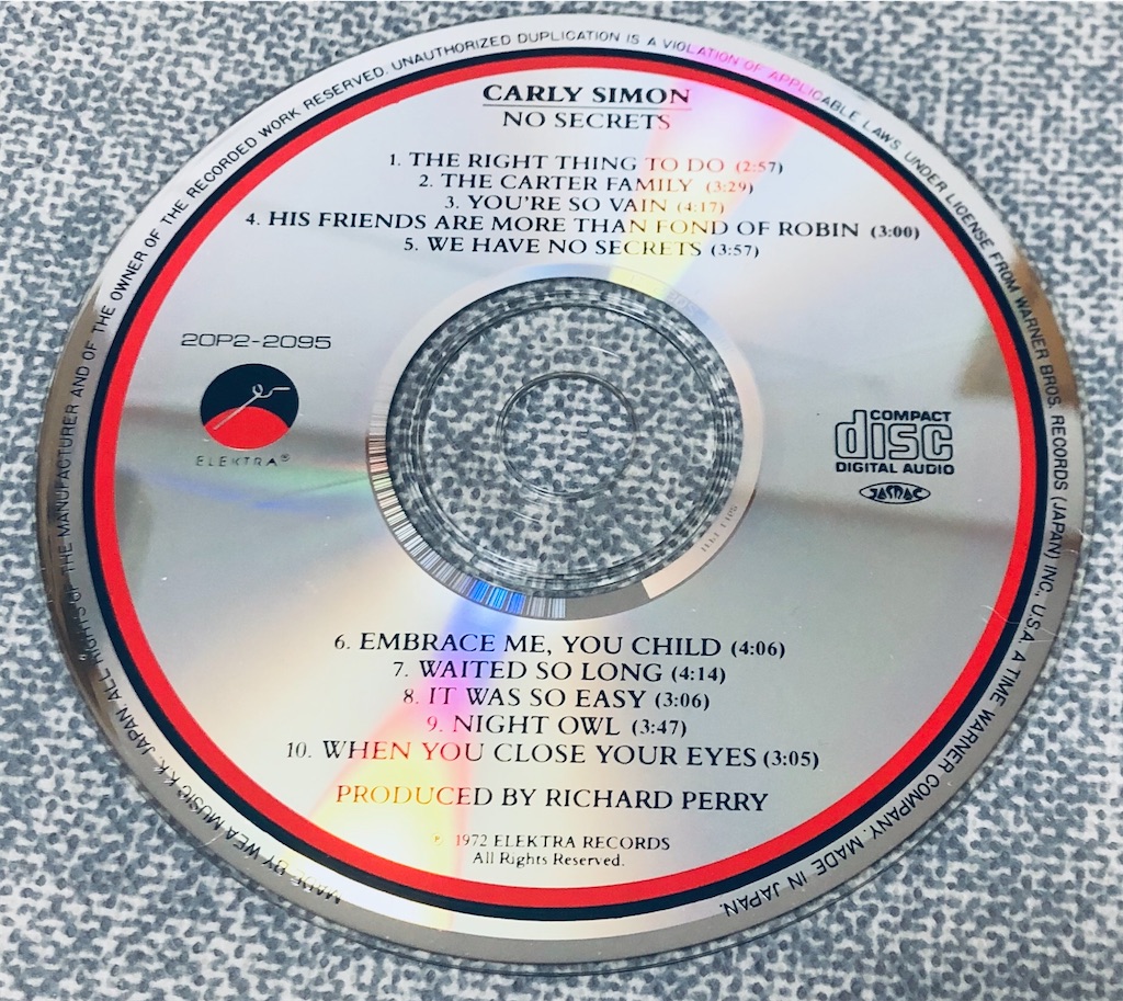 【未開封Blu-ray Audio】カーリー・サイモン「ノー・シークレッツ」 Carly Simon – No Secrets – Blu-ray (Dolby Atmos, Blu-ray