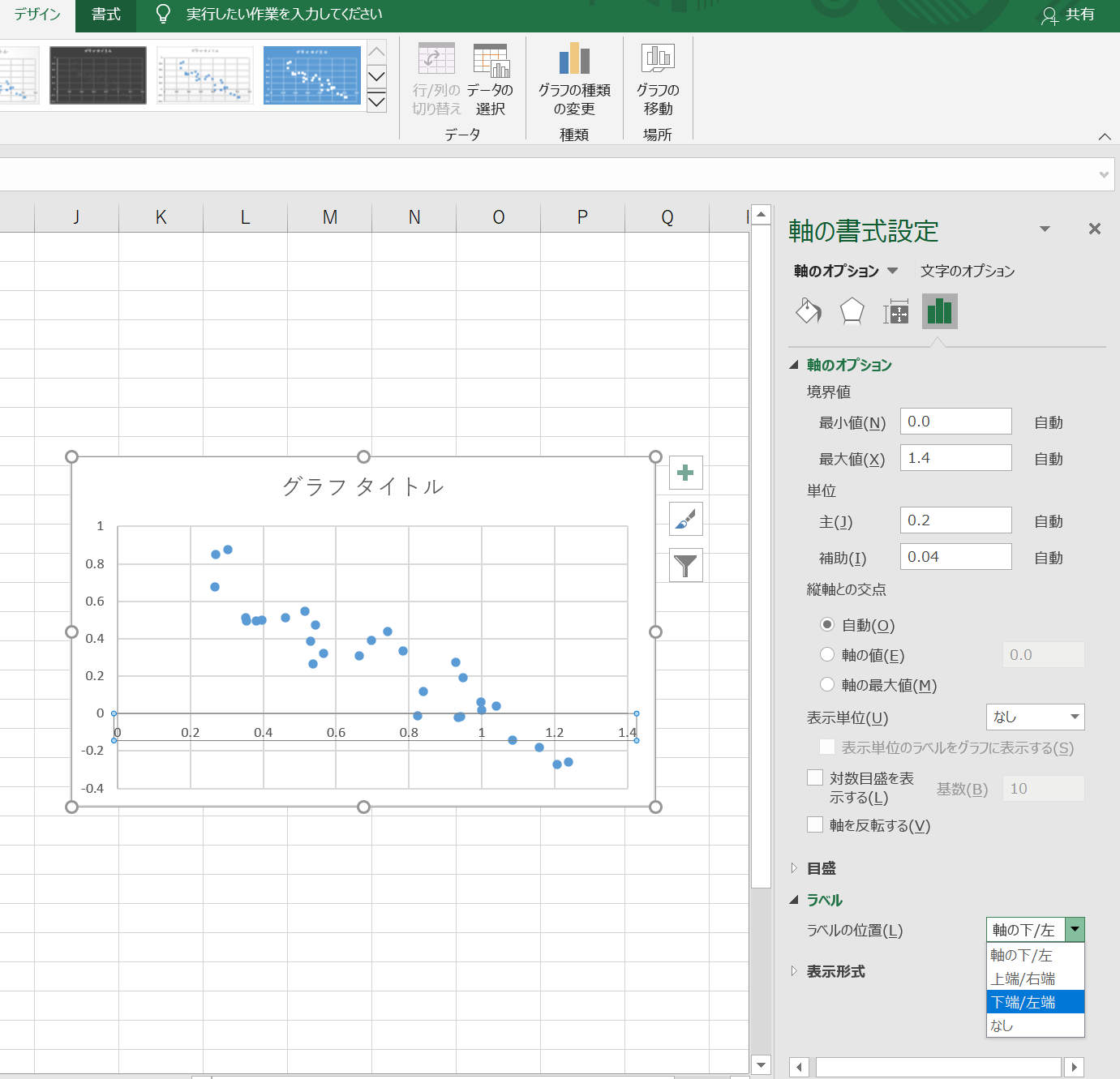 Excelのグラフで目盛りの位置を移動させる方法 なんでとうもろこしやねん Excelのグラフで目盛りの位置を移動させる方法 なんでとうもろこしやねん