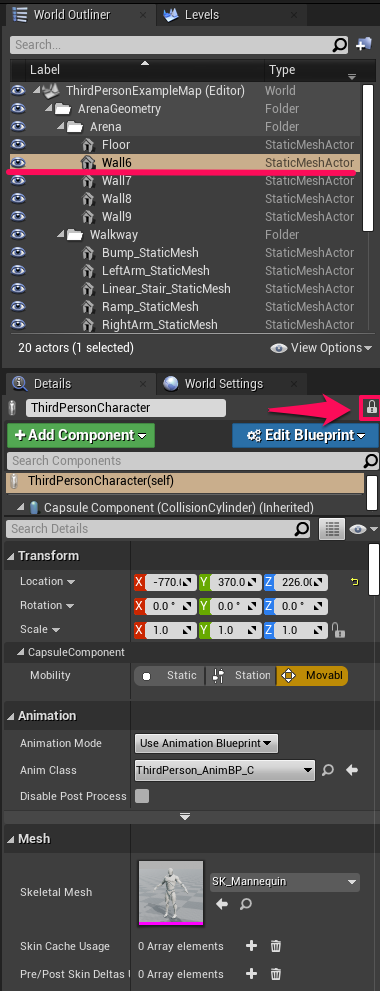 UE4】詳細パネルのロック、複数表示 - トンコツ開発ブログ