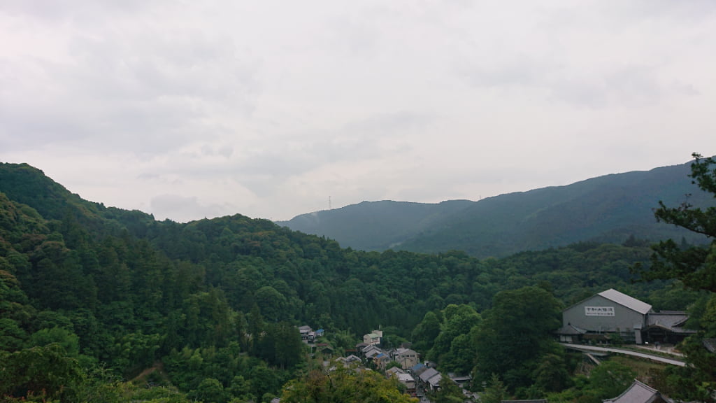 長谷寺の本堂の舞台からの景色