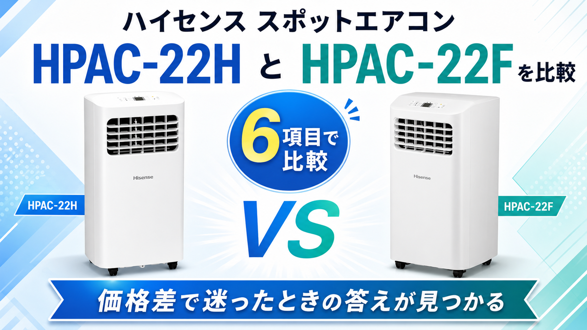 HPAC-22HとHPAC-22Fを6項目で比較！ 価格差で迷ったときの答えが