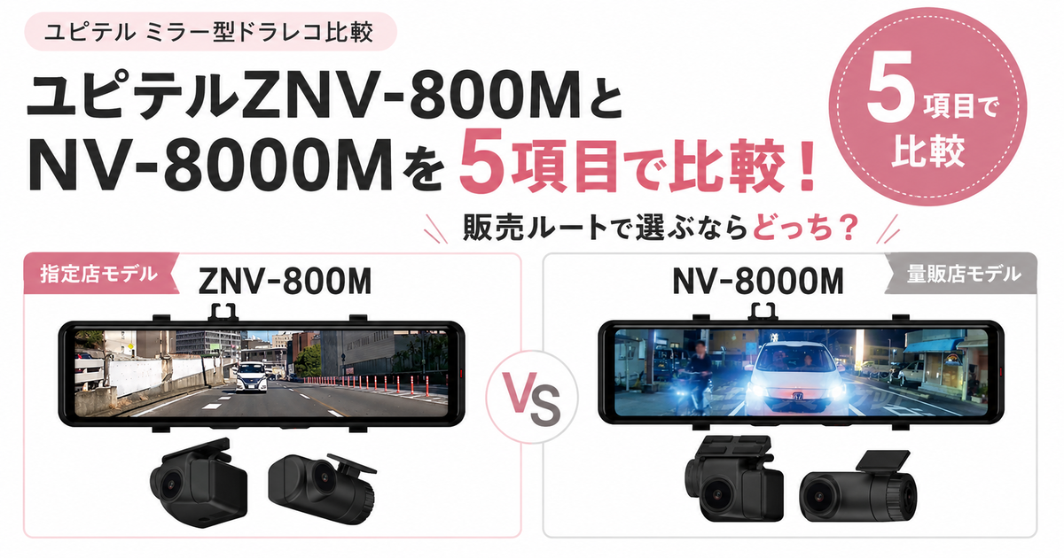 ユピテルZNV-800MとNV-8000Mを5項目で比較！販売ルートで選ぶなら