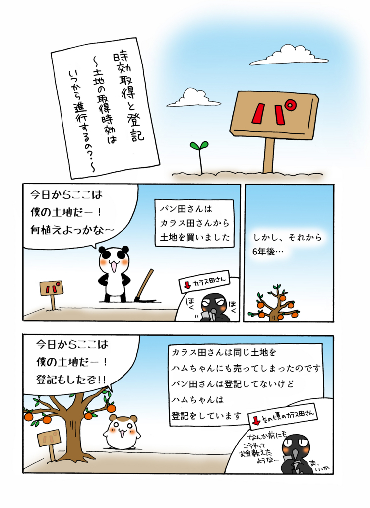 『時効取得と登記』解説マンガ1ページ目