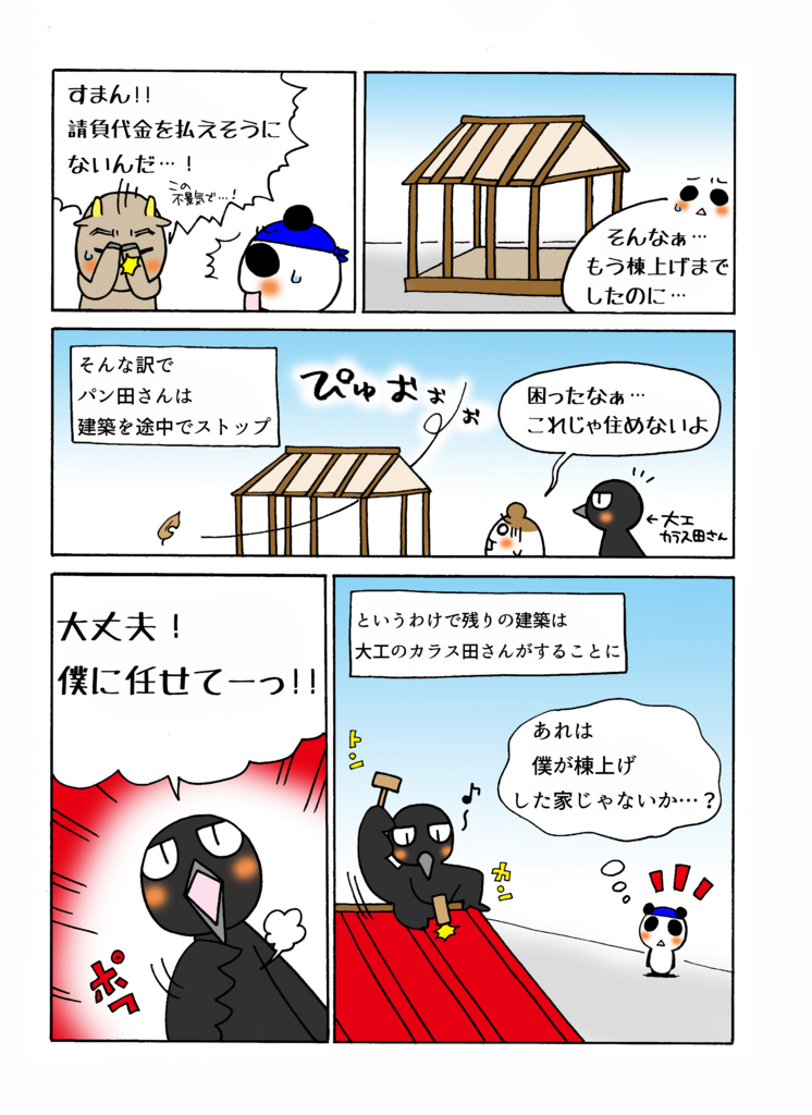 『建築途中で請負人が変わった建物の所有権』解説マンガ2ページ目