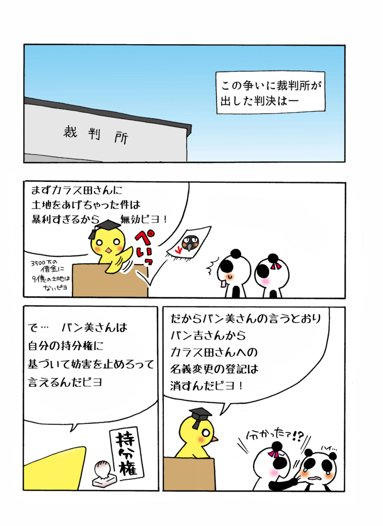 『共有者の一人による不実登記の抹消手続請求』マンガ4ページ目