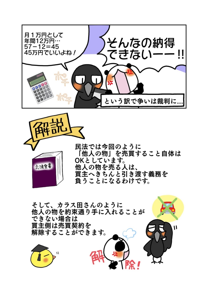 『他人物売買の契約解除と買い主の使用利益』解説マンガ7ページ目