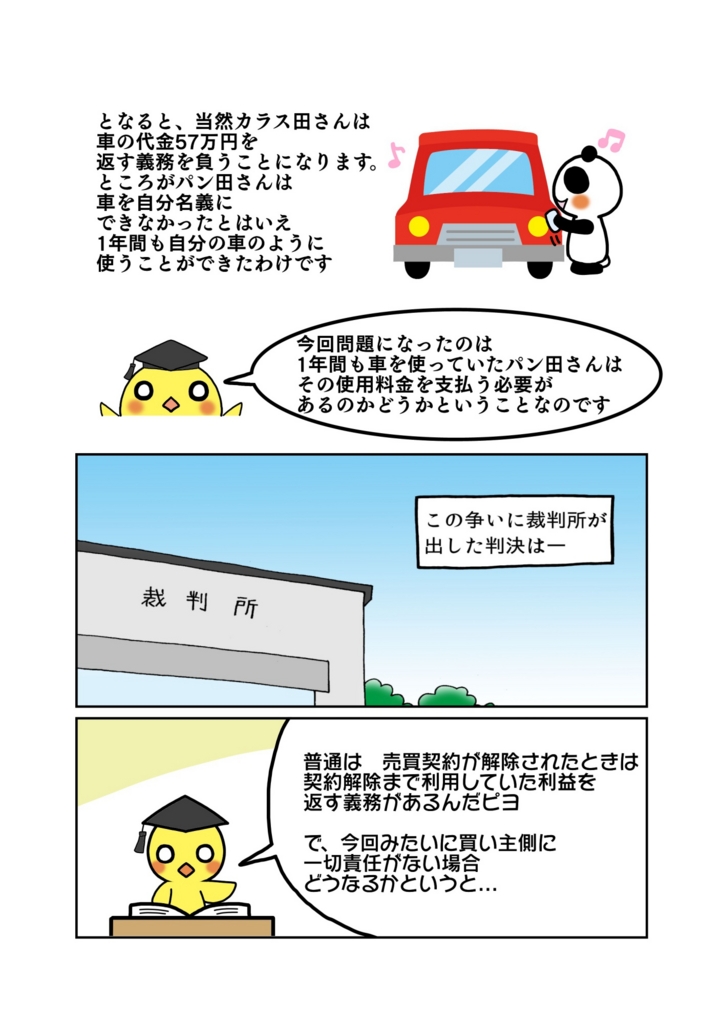『他人物売買の契約解除と買い主の使用利益』解説マンガ8ページ目