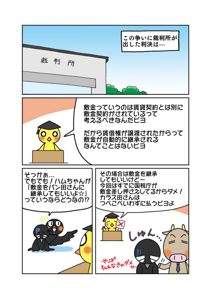 『土地賃借権の移転と敷金の継承』解説マンガ6ページ目