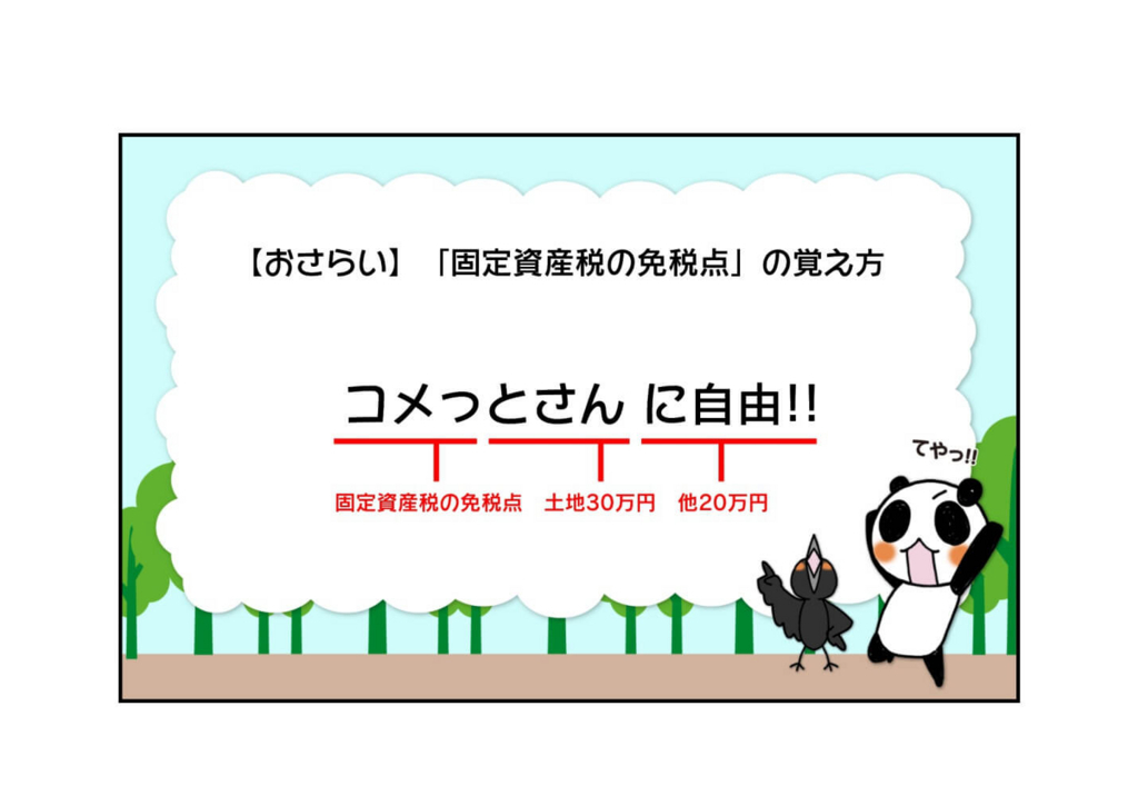 『固定資産税の免税点の覚え方』3ページ目