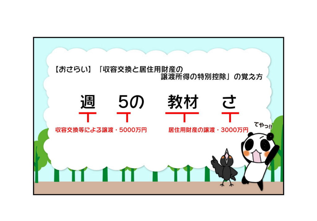 『収容交換と居住用財産の譲渡所得の特別控除の覚え方』3ページ目
