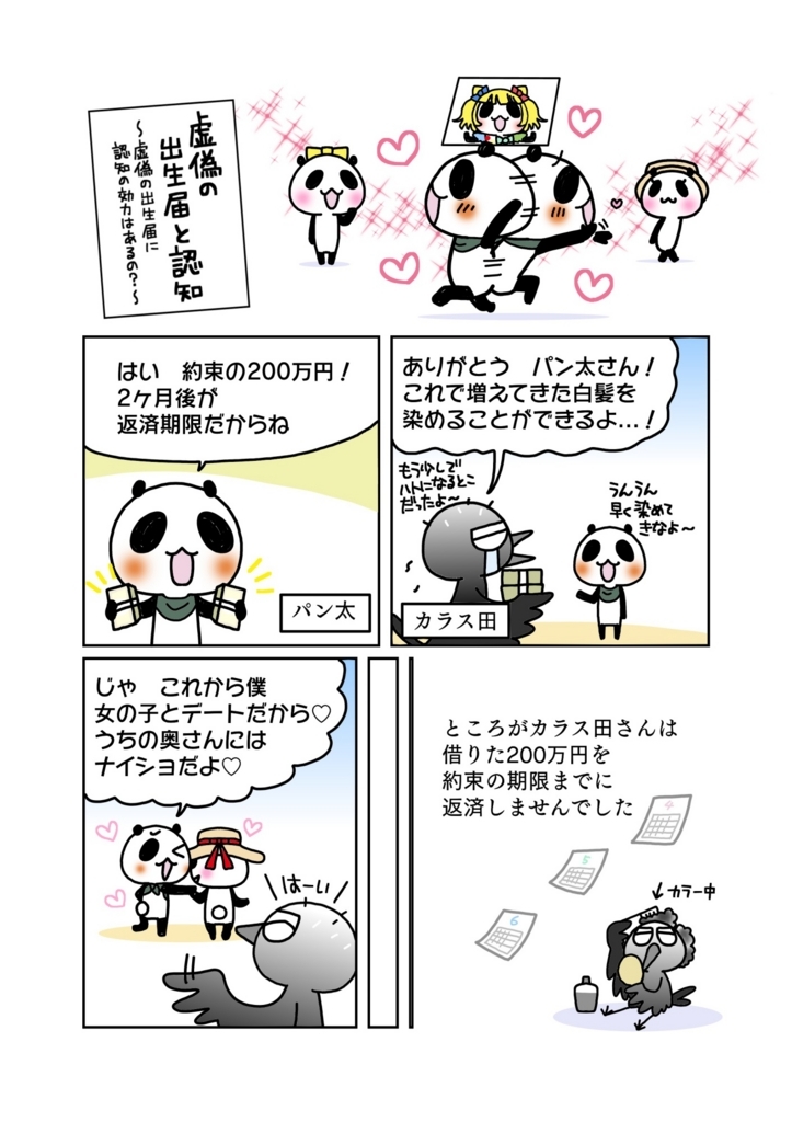 『虚偽の出生届と認知』解説マンガ1ページ目