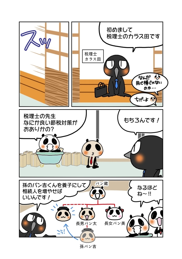 『節税目的の養子縁組』解説マンガ2ページ目