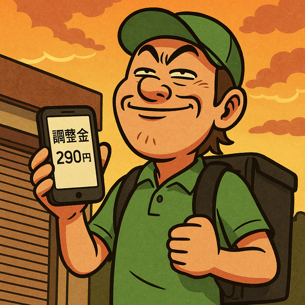 調整金290円を受け取ってドヤ顔する配達員