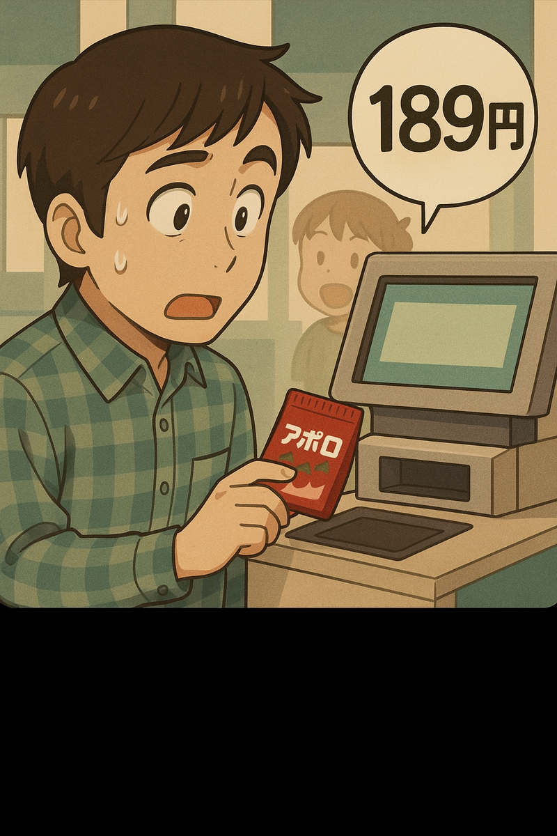 振り返って目を丸くする配達員（イラスト）