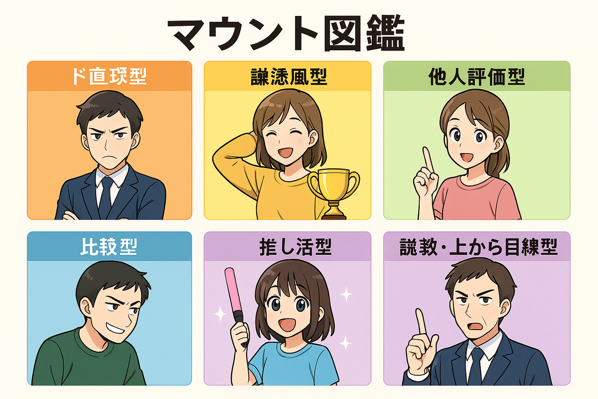 マウント図鑑 Vol.1：代表6タイプの分類チャート