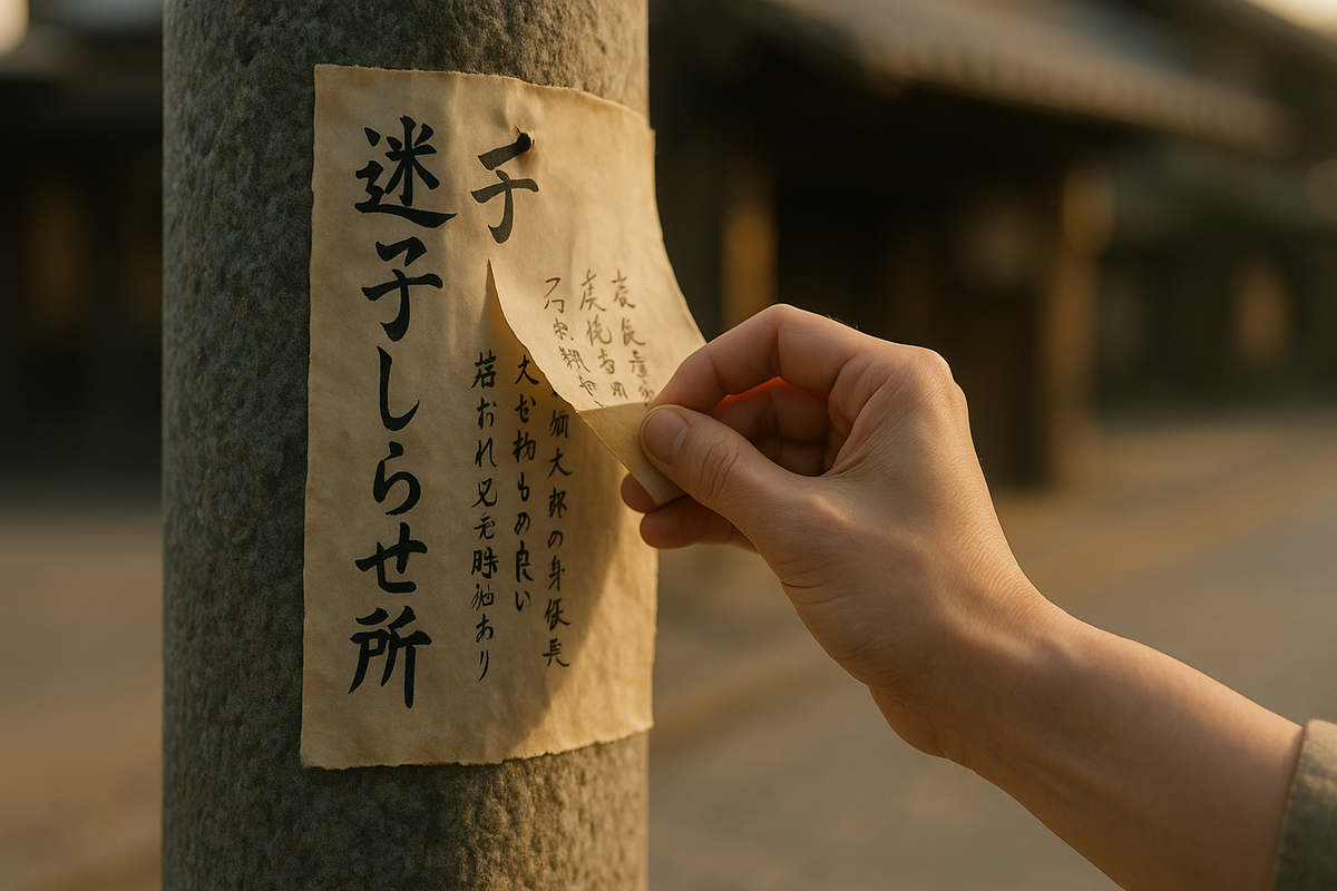 掲示をそっと剥がす手|新しい余白が現れる瞬間(実写風)