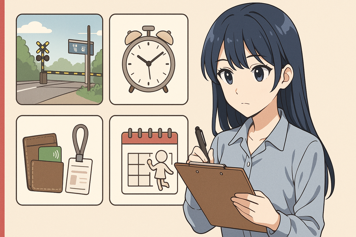 アニメ風のOSINT自己点検シート（背景/時間/小物/行事）
