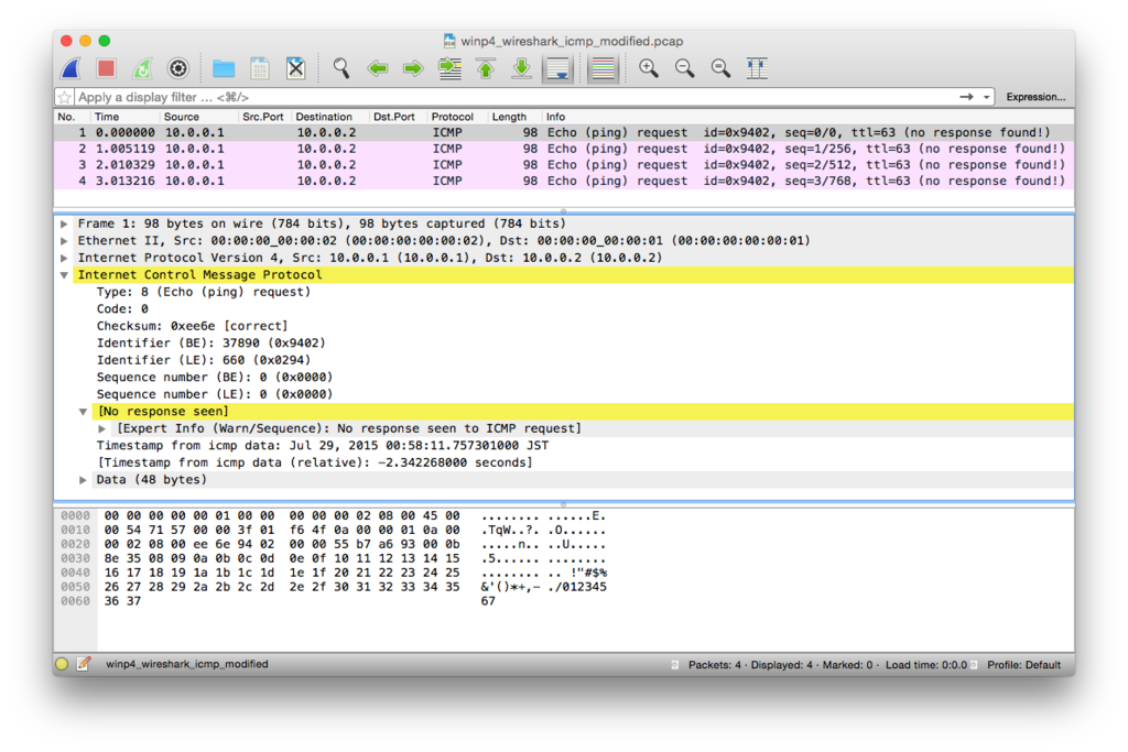 Windows ファイアウォール有効状態だと Wireshark で Icmp Request をキャプチャ出来るか らくがきちょう