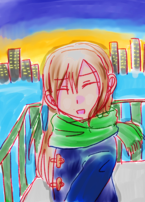 イラスト なんか困ってる女の子 秋橋の落書き帳