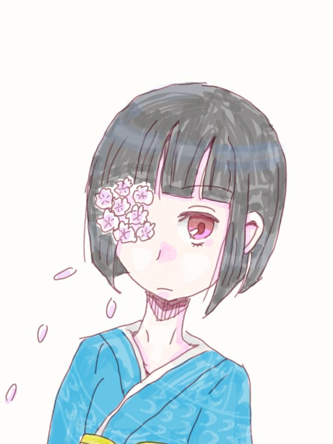 イラスト サクラ散る 秋橋の落書き帳
