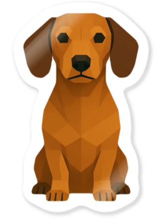 ダックスフンドのステッカー（お座り）