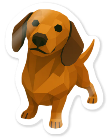 ダックスフンドのステッカー（こっち見て）