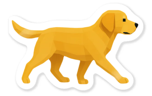 ゴールデンレトリバーのステッカー（横向き）
