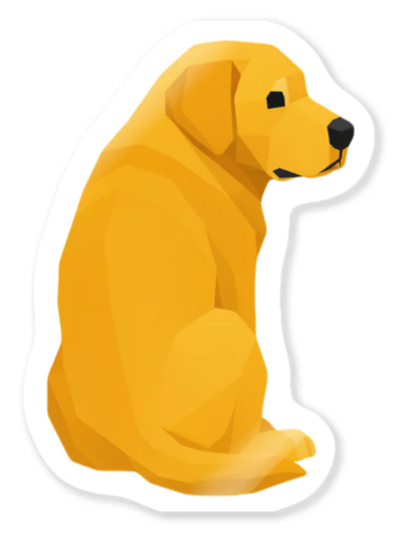 ゴールデンレトリバーのステッカー（こっち見て）