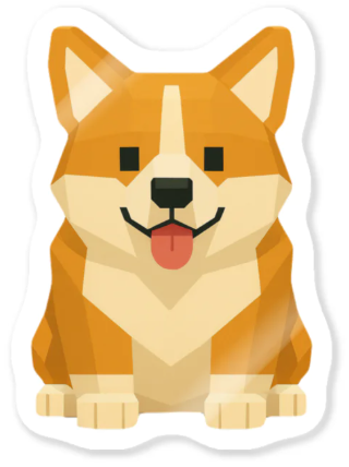 コーギーのステッカー（お座り）