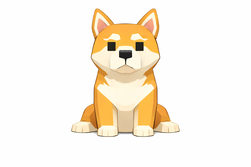 生成されたばかりの柴犬のイラスト