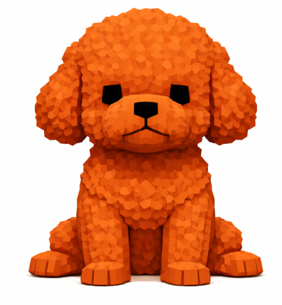 生成されたトイプードルの画像。細かく描写されすぎている。