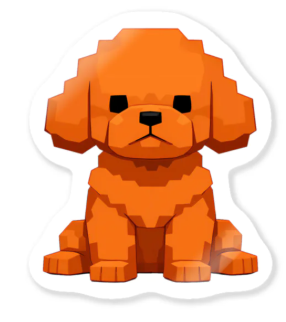 完成したトイプードルのステッカー