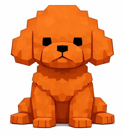 生成されたトイプードルの画像。手直し前。