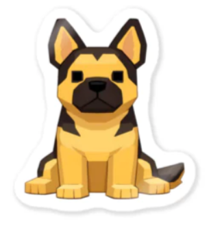 完成したシェパードのステッカー