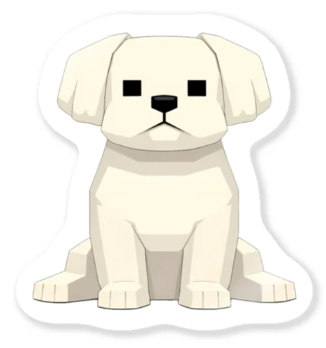 完成したマルチーズのステッカー