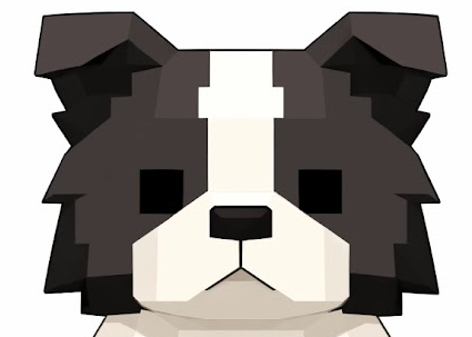 手直し後のボーダーコリー。影や色をシンプルに整えた。