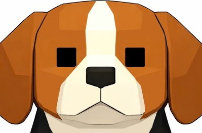 手直し後のビーグルの顔。目が正方形に近くなりかわいらしい印象に。