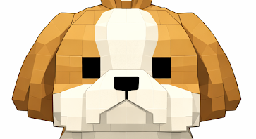 手直し前のシーズーの頭。ブロック感が強くでている。