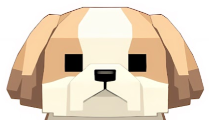 手直し後のシーズーの画像。ブロック感を弱め、色味を淡く直した。