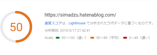 PageSpeed Insights モバイル