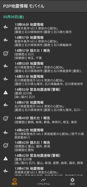 P2P地震情報2