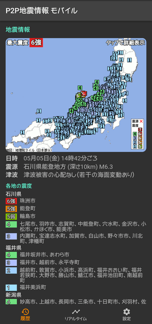 P2P地震情報4
