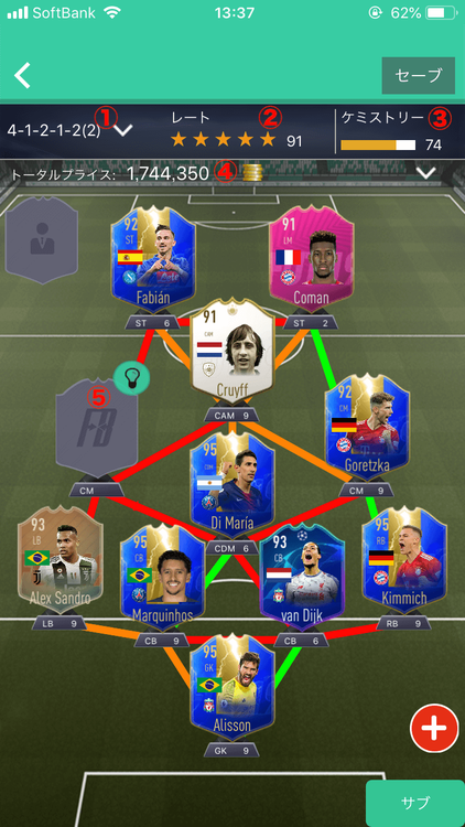 Fifa20 スカッド全体の価格とケミストリーの確認には Futbin が超 便利 しましまゆべ Fifa専門ブログ