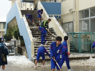 部活動生徒が雪かきに大活躍してくれました 市川市立下貝塚中学校のニュース
